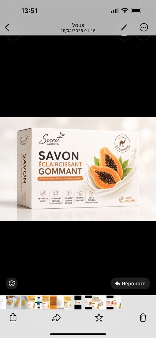 Savon éclaircissant et Gommant a base de Papaye
